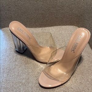 Cape Robbin Women's Clear and Nude Heels
